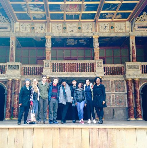 Students at the Globe Theater