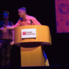 Student receiving a scholarship